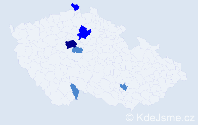 Příjmení: 'Rodič', počet výskytů 10 v celé ČR