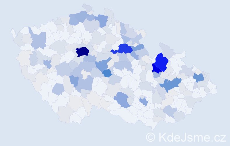 Příjmení: 'Hroch', počet výskytů 877 v celé ČR