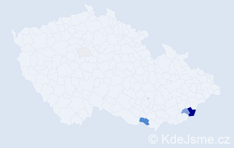 Příjmení: 'Barcůchová', počet výskytů 10 v celé ČR