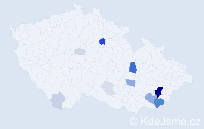 Příjmení: 'Habrovanská', počet výskytů 46 v celé ČR