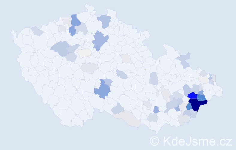 Příjmení: 'Bambuchová', počet výskytů 161 v celé ČR