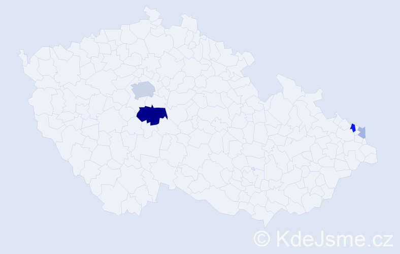 Příjmení: 'Kieler', počet výskytů 13 v celé ČR