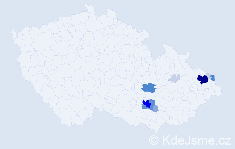 Příjmení: 'Palupa', počet výskytů 44 v celé ČR