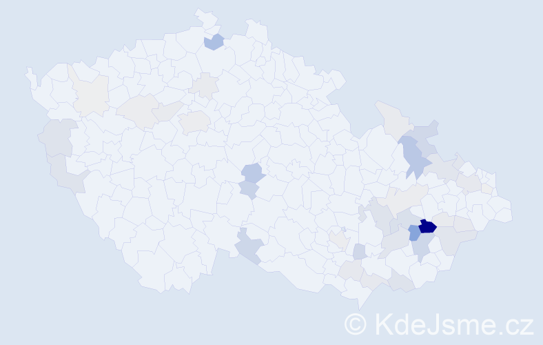 Příjmení: 'Matela', počet výskytů 121 v celé ČR