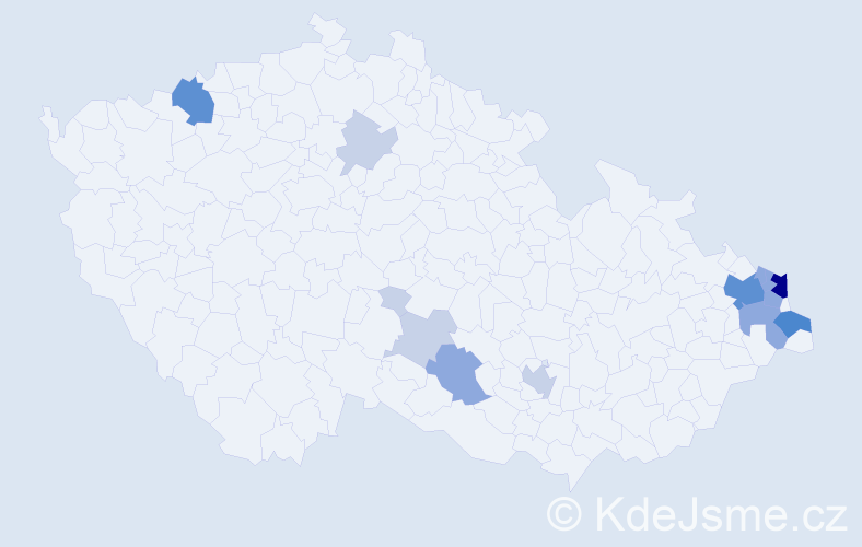 Příjmení: 'Farana', počet výskytů 42 v celé ČR