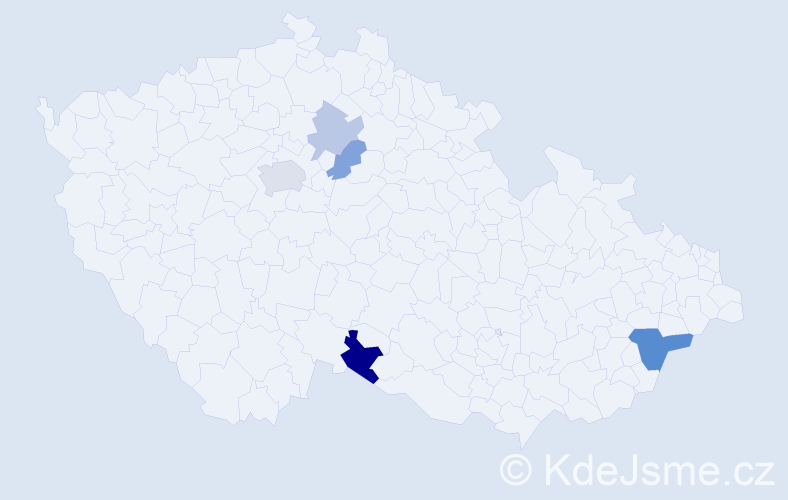 Příjmení: 'Šujaková', počet výskytů 10 v celé ČR