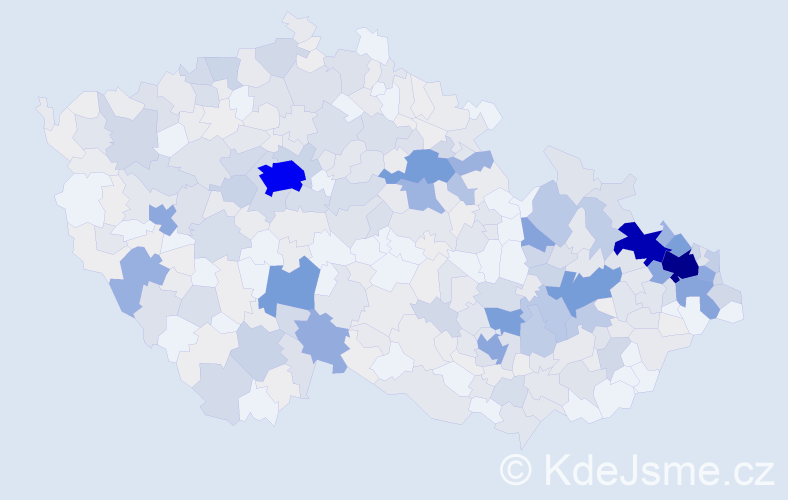 Příjmení: 'Kupka', počet výskytů 1933 v celé ČR