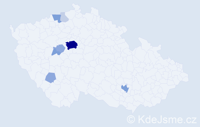 Příjmení: 'Kebert', počet výskytů 25 v celé ČR