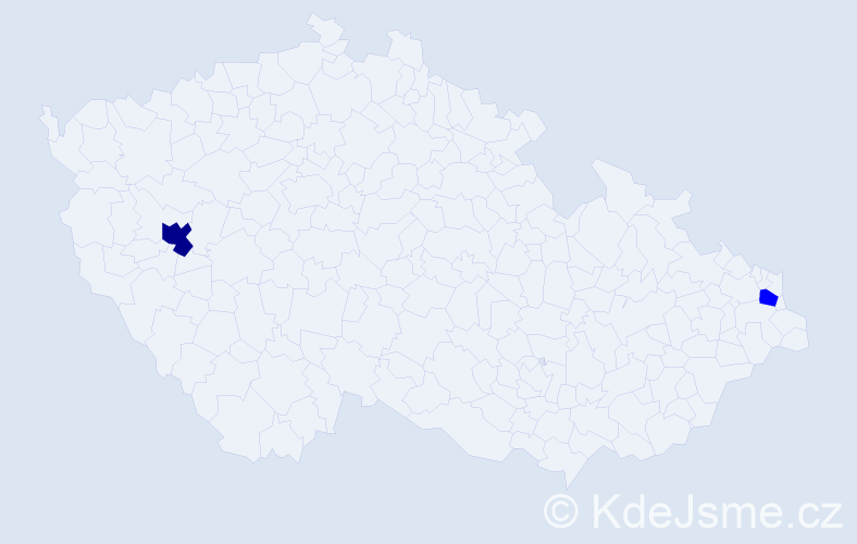 Příjmení: 'Elczner', počet výskytů 5 v celé ČR
