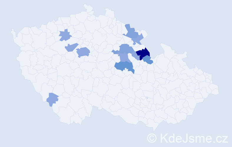 Příjmení: 'Matyk', počet výskytů 25 v celé ČR