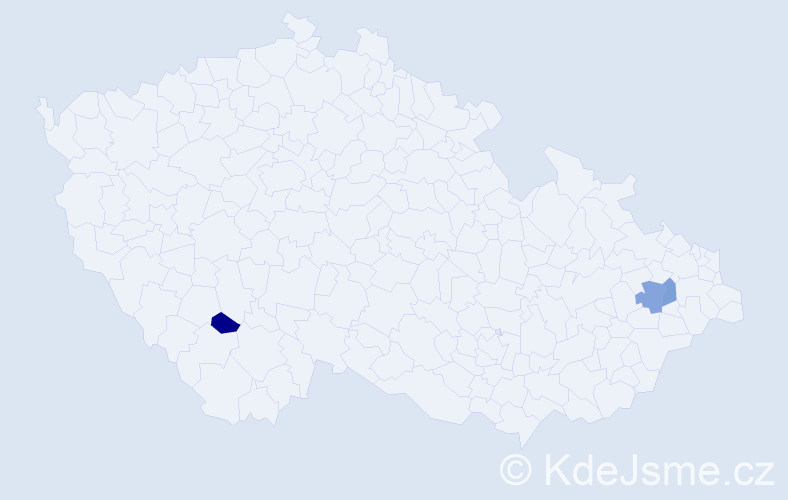 Příjmení: 'Pištecká', počet výskytů 3 v celé ČR