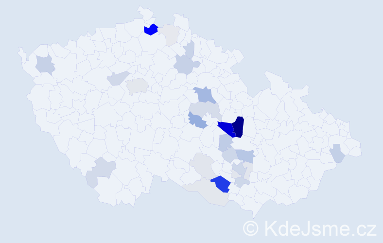 Příjmení: 'Klodnerová', počet výskytů 88 v celé ČR