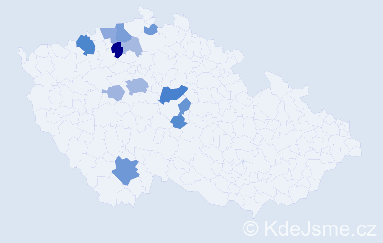 Příjmení: 'Čmejrek', počet výskytů 37 v celé ČR