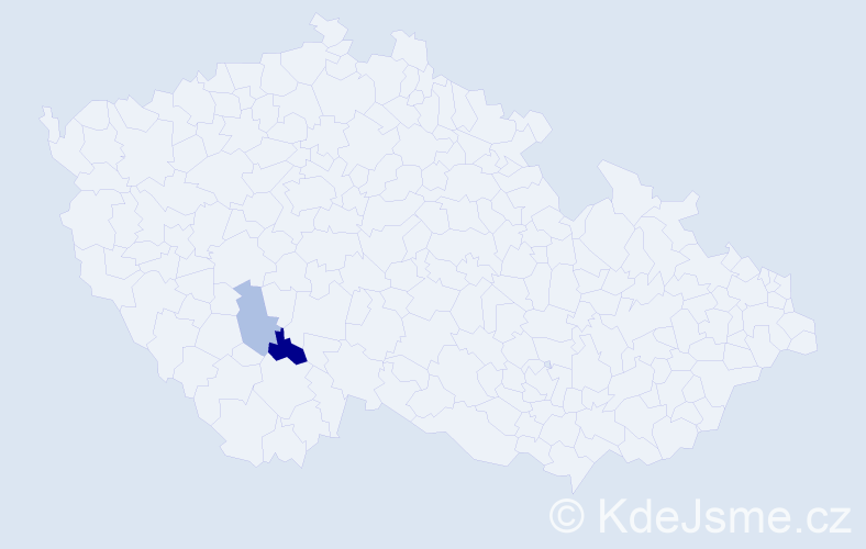 Příjmení: 'Mlsek', počet výskytů 3 v celé ČR