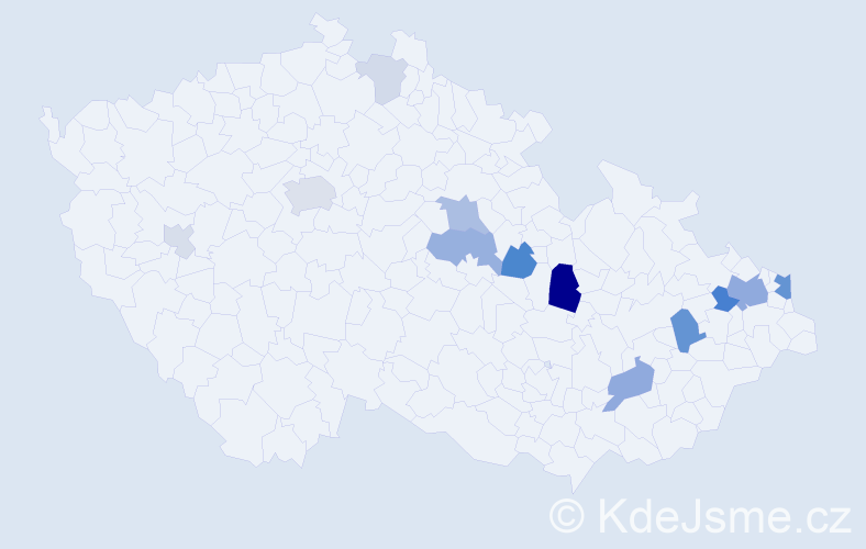 Příjmení: 'Prusáková', počet výskytů 32 v celé ČR