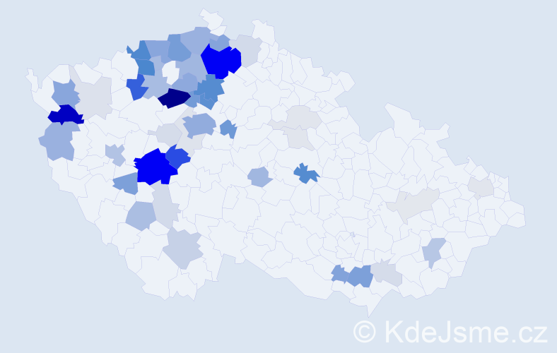 Příjmení: 'Hampejsová', počet výskytů 205 v celé ČR
