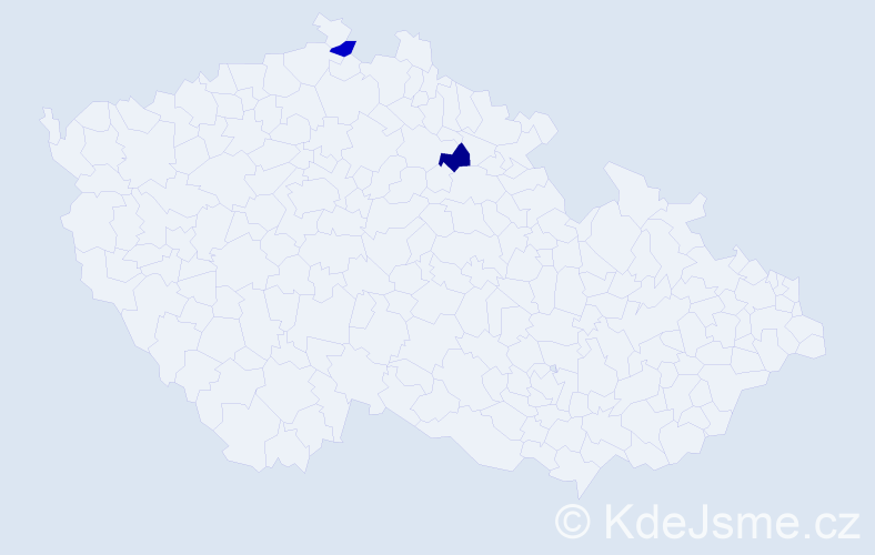 Příjmení: 'Mášiková', počet výskytů 2 v celé ČR