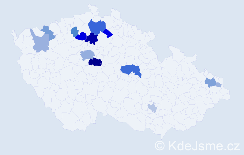 Příjmení: 'Kvis', počet výskytů 35 v celé ČR
