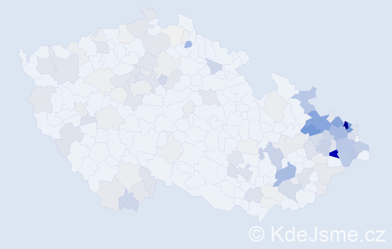 Příjmení: 'Adamčíková', počet výskytů 543 v celé ČR