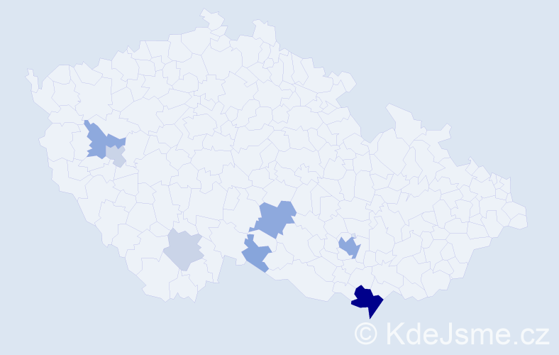 Příjmení: 'Zoderová', počet výskytů 24 v celé ČR