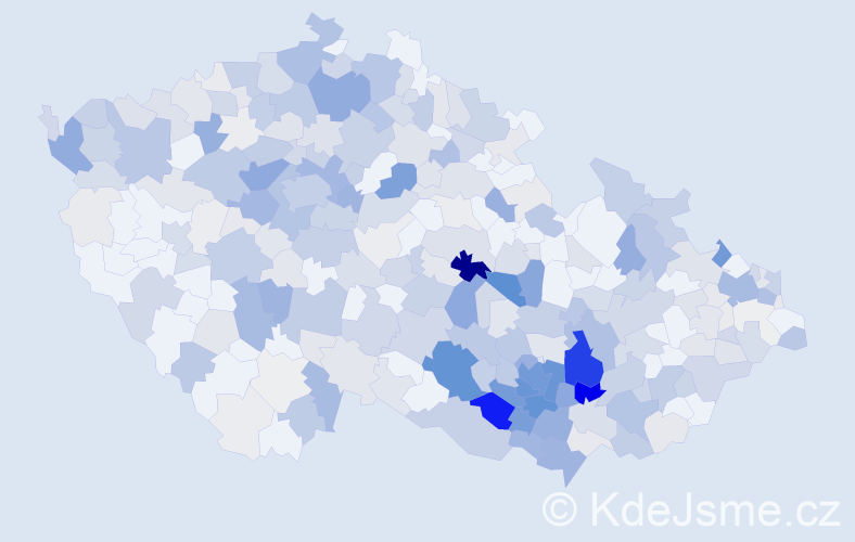 Příjmení: 'Hladký', počet výskytů 1344 v celé ČR