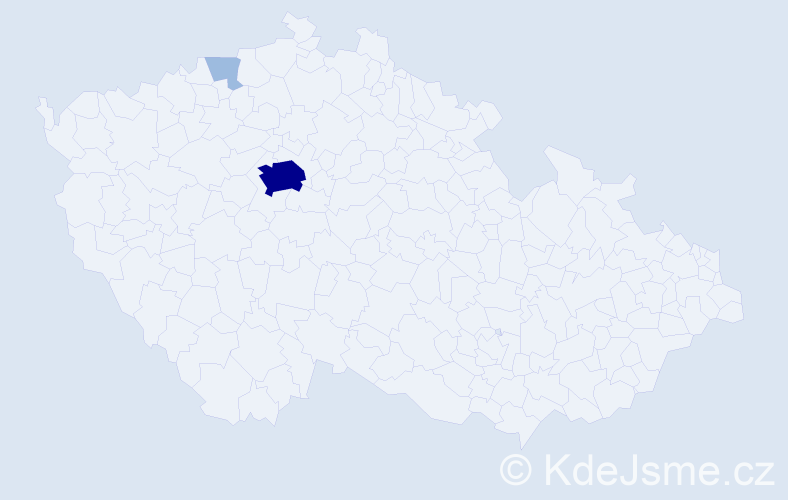 Příjmení: 'Lucinová', počet výskytů 5 v celé ČR
