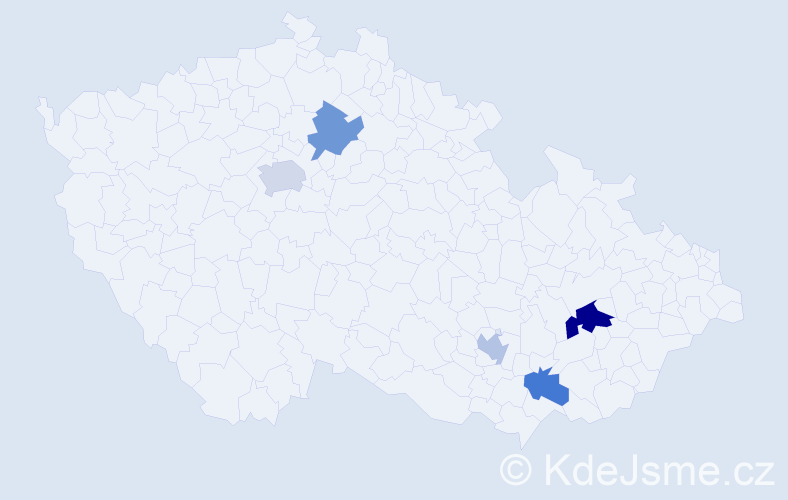 Příjmení: 'Koksa', počet výskytů 14 v celé ČR