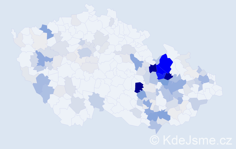 Příjmení: 'Kobzová', počet výskytů 488 v celé ČR