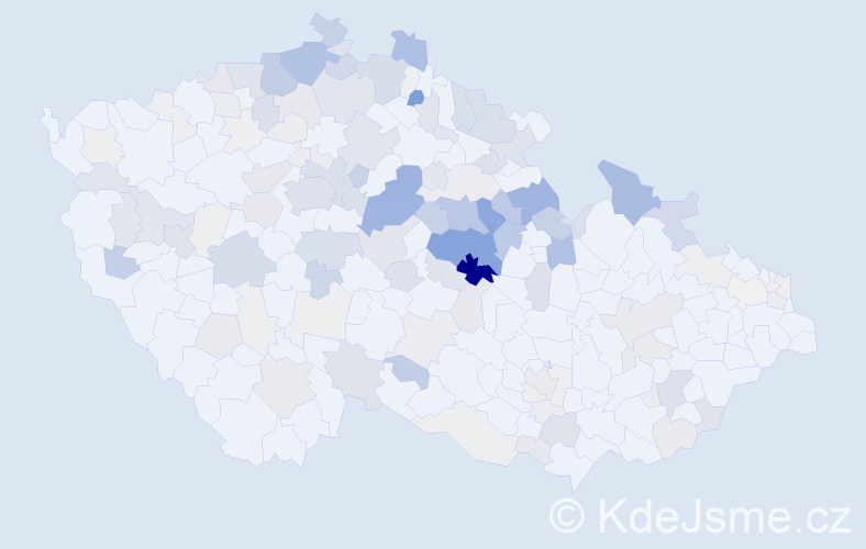 Příjmení: 'Jehličková', počet výskytů 574 v celé ČR