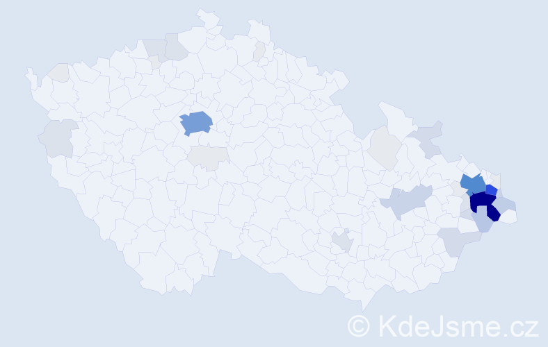 Příjmení: 'Nogolová', počet výskytů 167 v celé ČR
