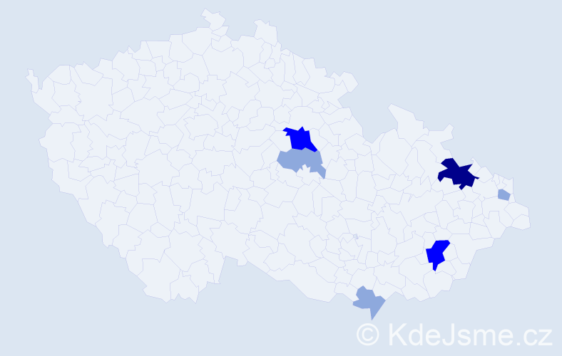 Příjmení: 'Barvič', počet výskytů 16 v celé ČR