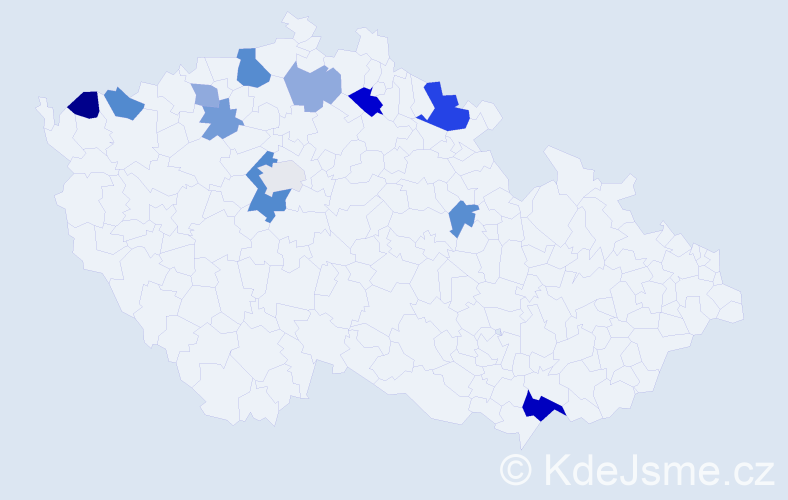 Příjmení: 'Prokopenková', počet výskytů 22 v celé ČR
