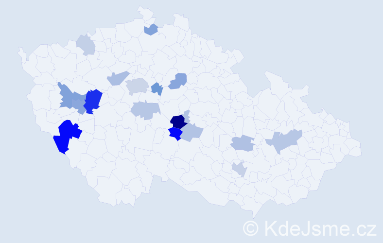 Příjmení: 'Weingärtnerová', počet výskytů 44 v celé ČR