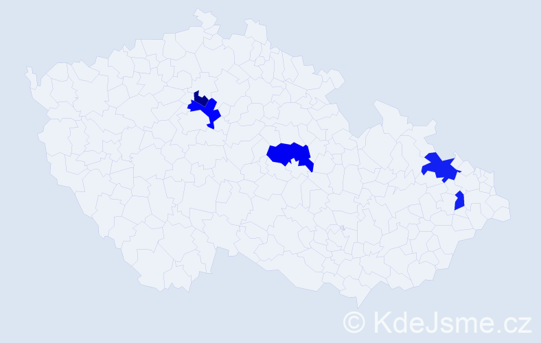 Příjmení: 'Kotos', počet výskytů 8 v celé ČR