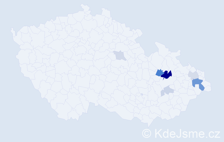 Příjmení: 'Sajdáková', počet výskytů 15 v celé ČR