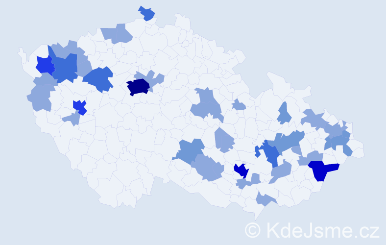 Příjmení: 'Zigmund', počet výskytů 108 v celé ČR