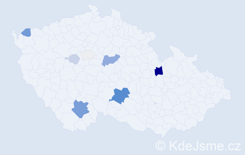 Příjmení: 'Humler', počet výskytů 26 v celé ČR