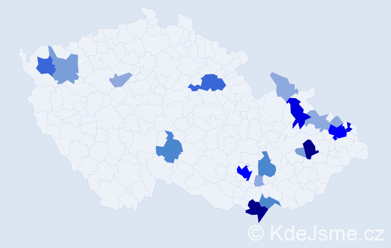 Příjmení: 'Kleiber', počet výskytů 62 v celé ČR