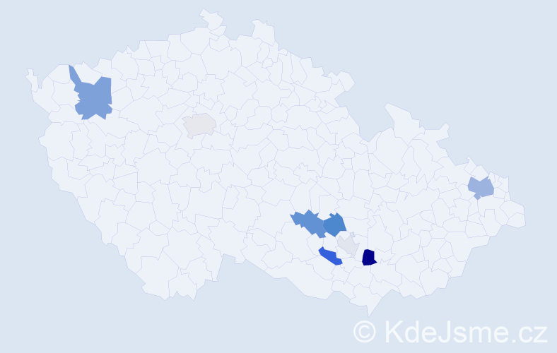 Příjmení: 'Nechmač', počet výskytů 20 v celé ČR