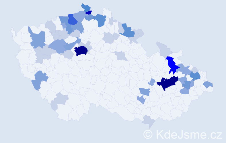 Příjmení: 'Riedelová', počet výskytů 146 v celé ČR