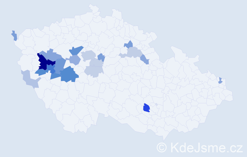 Příjmení: 'Komanec', počet výskytů 71 v celé ČR