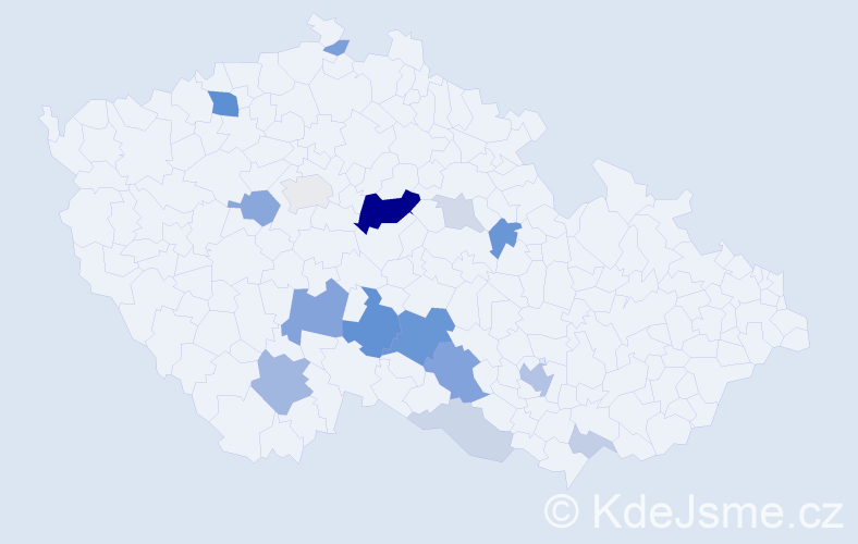 Příjmení: 'Bourek', počet výskytů 49 v celé ČR