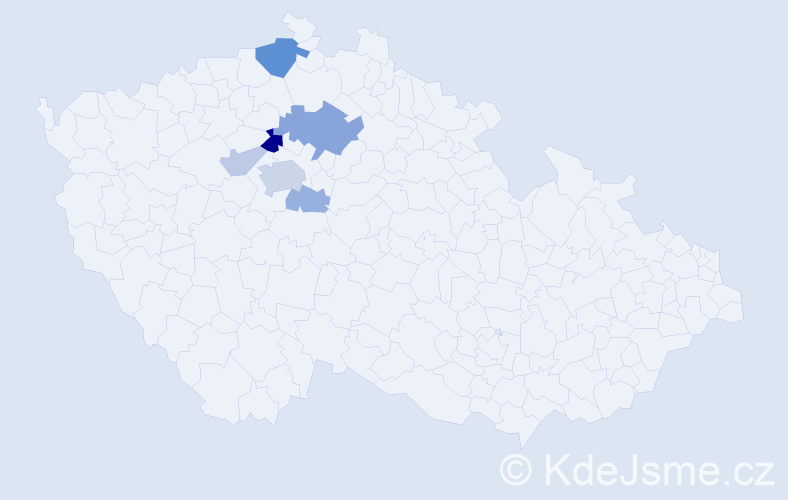 Příjmení: 'Kedles', počet výskytů 16 v celé ČR