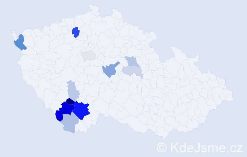 Příjmení: 'Rotbauer', počet výskytů 38 v celé ČR