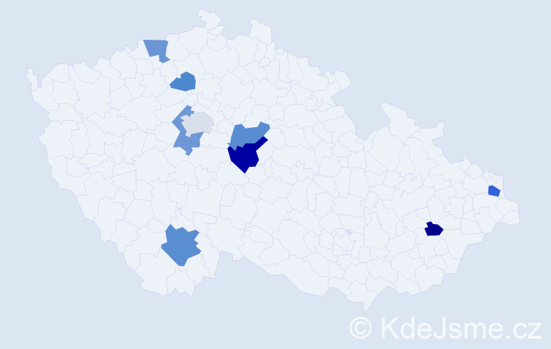 Příjmení: 'Czaková', počet výskytů 19 v celé ČR