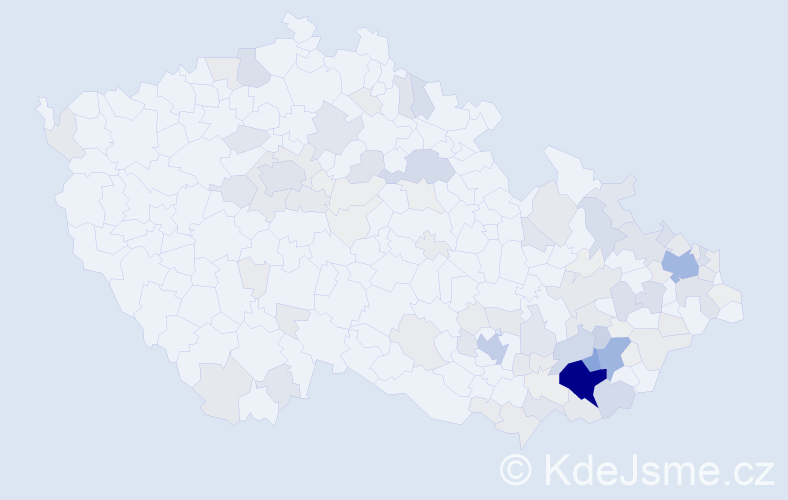 Příjmení: 'Maňásek', počet výskytů 448 v celé ČR