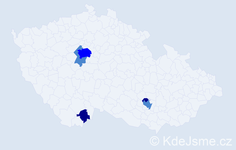 Příjmení: 'Vodka', počet výskytů 10 v celé ČR