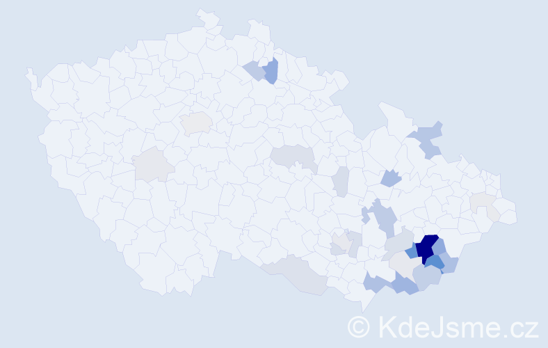 Příjmení: 'Chlud', počet výskytů 115 v celé ČR