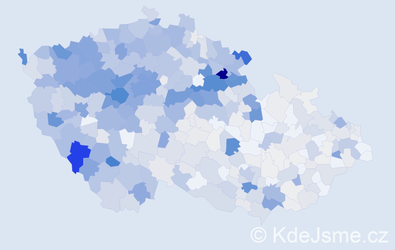 Příjmení: 'Holeček', počet výskytů 2773 v celé ČR