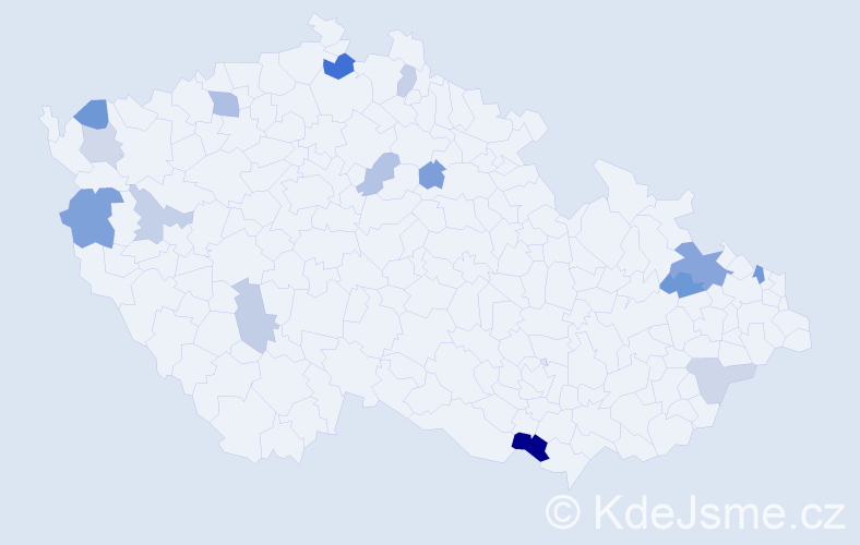 Příjmení: 'Ország', počet výskytů 26 v celé ČR